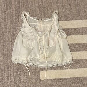Free People Cream Lace Blouse